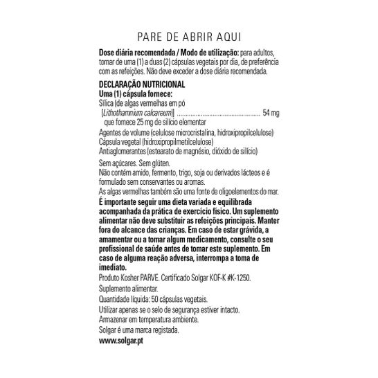 Solgar Sílice Oceánico 50vcaps