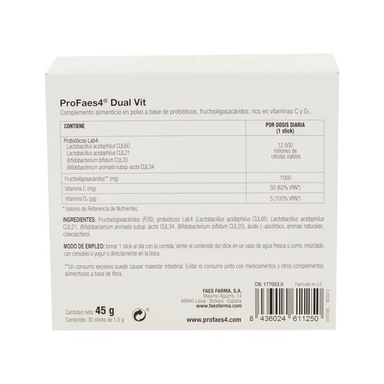 ProFaes4 Probióticos Dual Vit 30 sticks