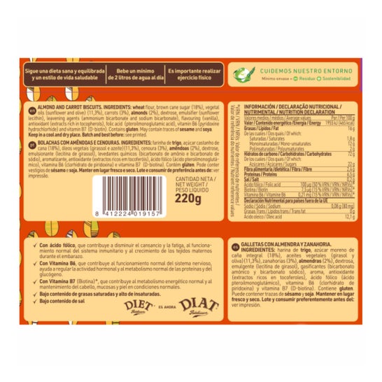 Biscotti Diet-Radisson alla carota e mandorla 220g