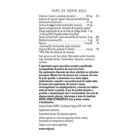 Solgar Neuro Nutrientes 60caps
