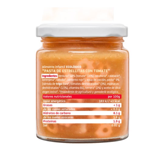 Smileat Tarrito Ecológico CA-CHI-TOS de Estrellitas Tomate 230 g