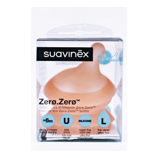 Suavinex Tetina Zero Zero Silicona Anticólicos Flujo Medio +0m 2uds