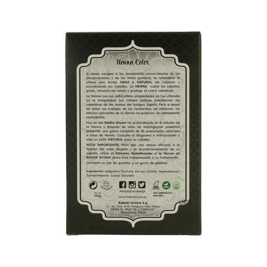 Radhe Shyam Henna color negro 100ml