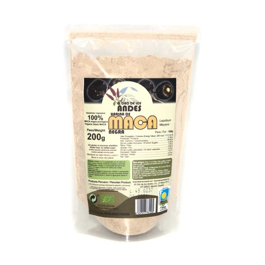 El Oro de los Andes Black Maca Flour 100% Black 200g