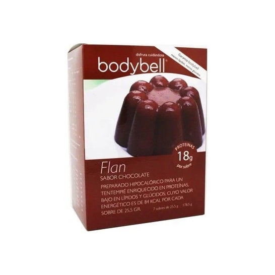 Bodybell Flan Sabor Chocolate 7 sobres