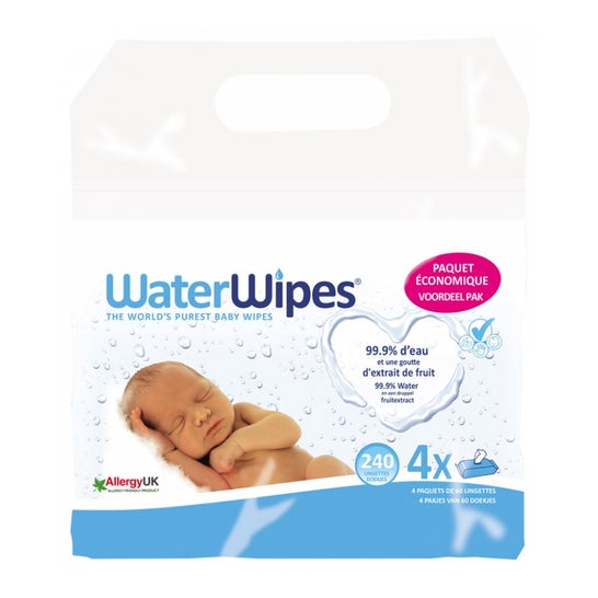 Gilbert Waterwipes Toallitas para bebés Paquete 4x60