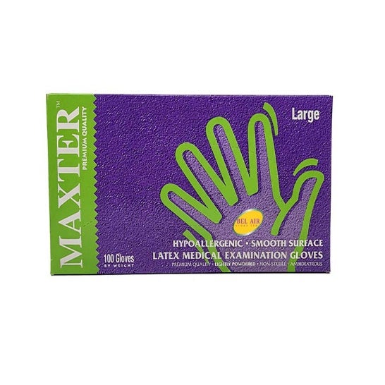 Maxter Latex Glove Large 100uts