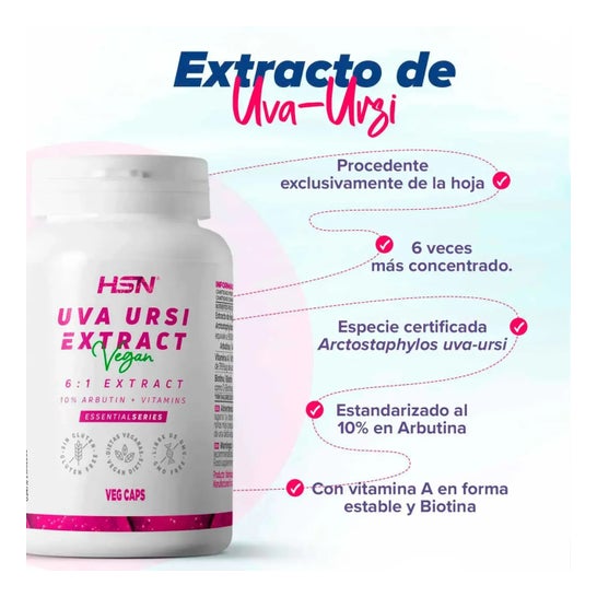 HSN Extracto de Uva Ursi 6:1 500 mg 120 vcaps