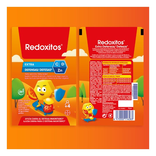 Redoxon Redoxitos Extra Defensas Gummies Naranja Fresa 25uds