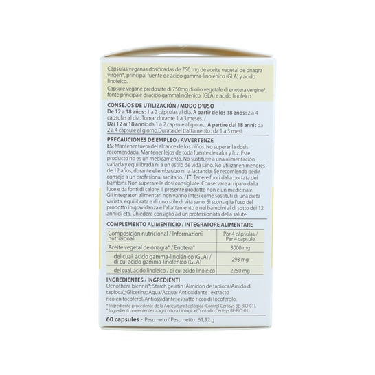 Pranarôm Cápsulas de Aceite Vegetal de Onagra 60caps