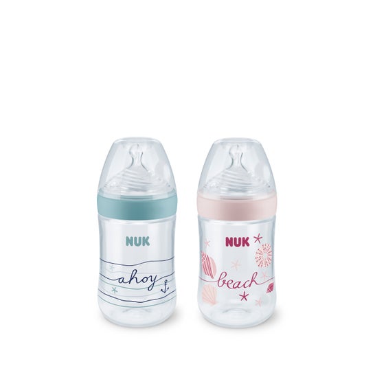 Nuk Biberón Pp Silicona Nature Sense Beach Time T L 6-18 M 260 ml