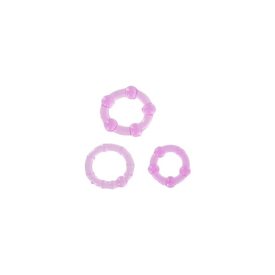 Seven Creations Stay Hard Cock Rings Purple 3uds