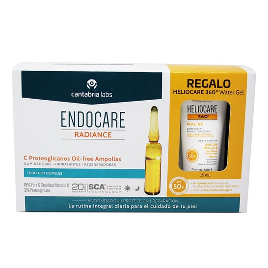 Ampollas Endocare Radiance antiedad + Crema Heliocare 15ml