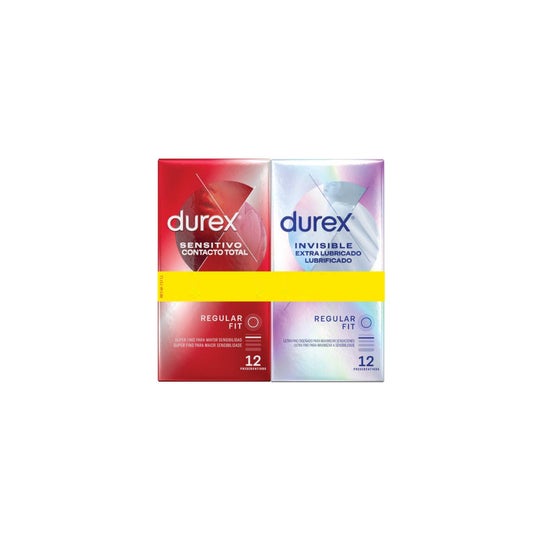 Durex Pack Invisible 12 Unidades + Sensitivo Contacto Total 12 Unidades