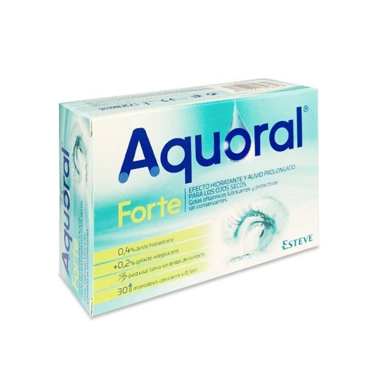 Aquoral Forte oftalmiske dråber hyaluronsyre 0,4% 30 monodoser