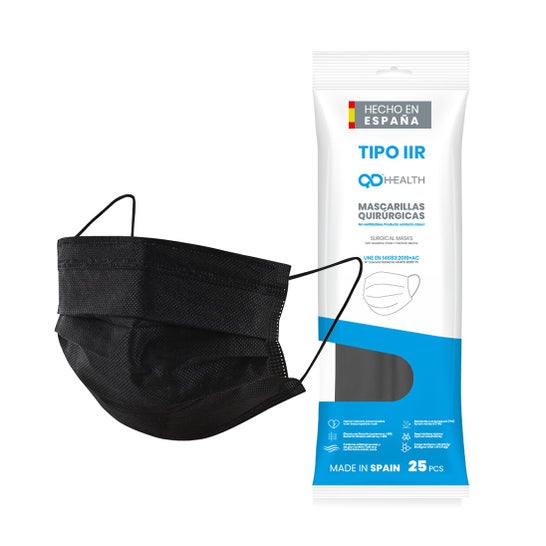 QD Health Maska chirurgiczna IIR Maska chirurgiczna Made in Spain czarna 25szt.