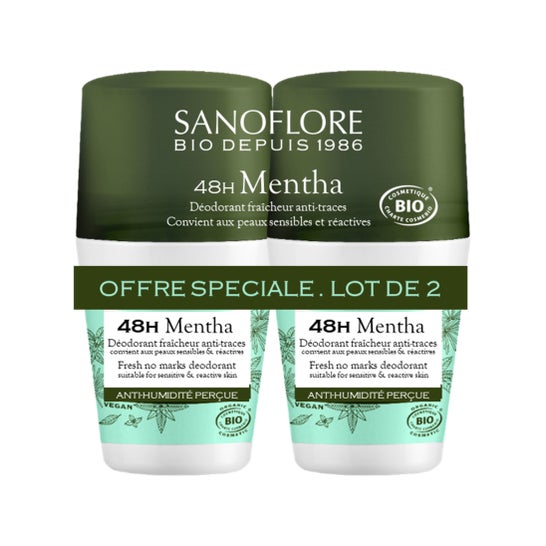 Sanoflore Mentha Déodorant 48H Bio 2X50ml
