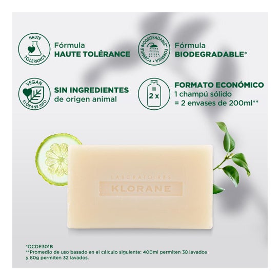 Klorane Champú Sólido a la Cidra 80gr