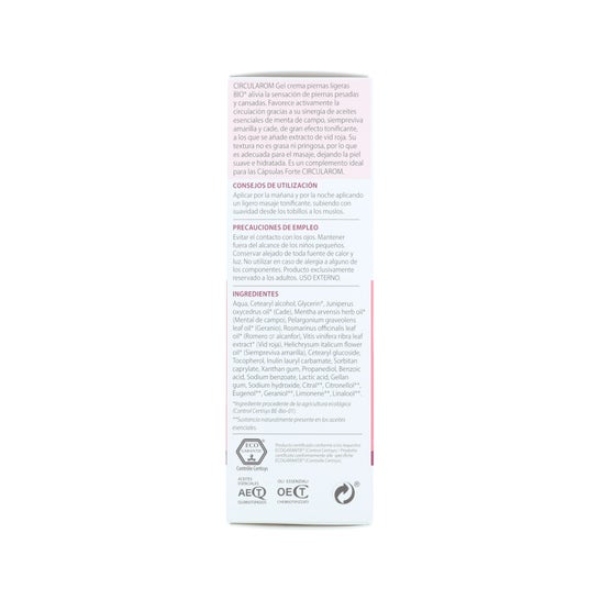 Pranarôm Circularom Gel Crema Piernas Ligeras BIO 100ml