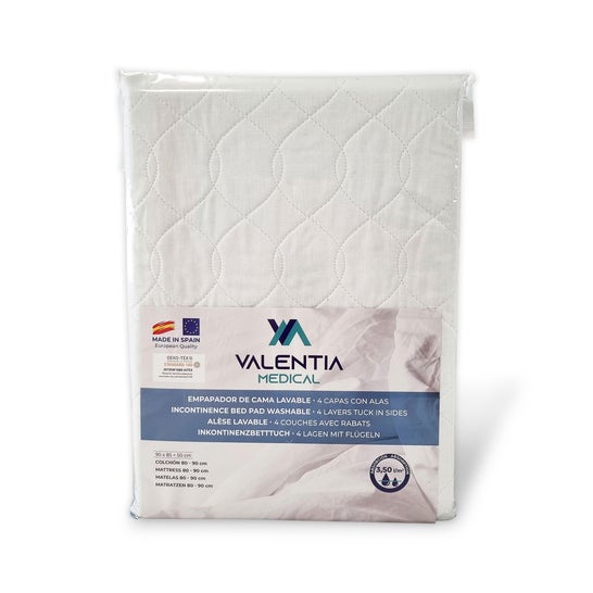 Valentia Medical vaskbar sengesuger 4 lag med vinger 1 stk
