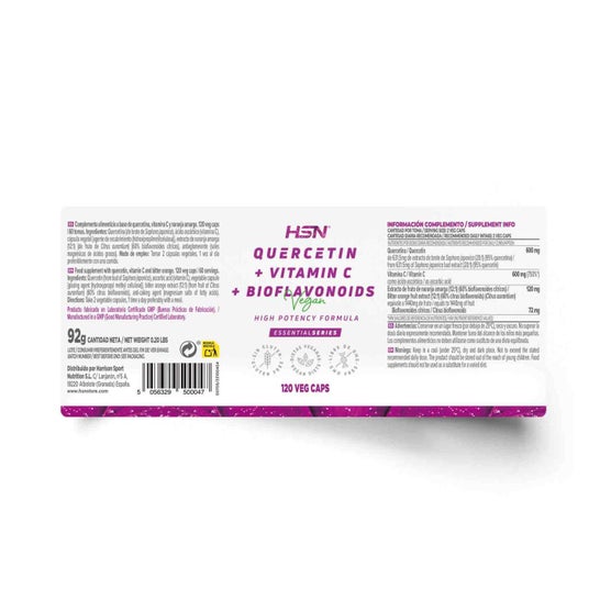 HSN Quercetina 600mg + Vitamina C + Bioflavonoides 120vcaps