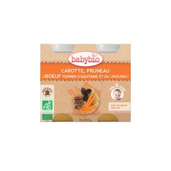 Babybio Menu Caro/Prun/Boeuf 2 X200 g