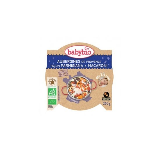 Plato de Buenas Noches Orgánico Babybio Verduras Italiano y Parmesano en 15 meses 260 g