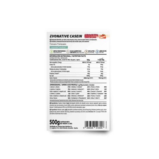 HSN Evonative Casein Lacompodan® Micelpure™ Tarta de Queso y Fresa 500 g