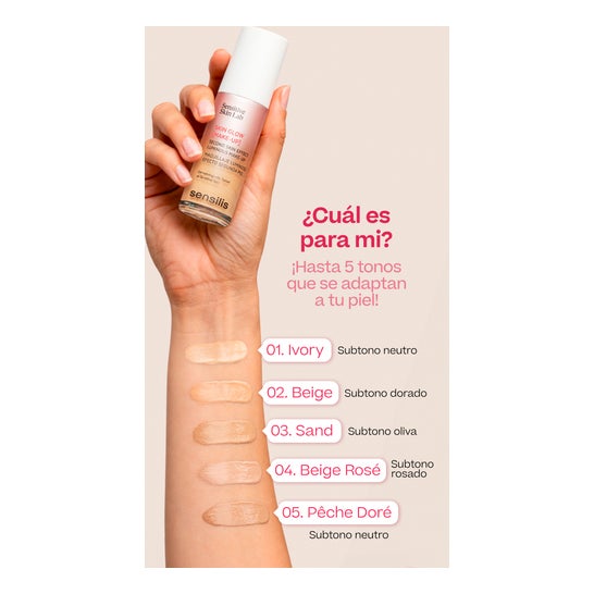 Sensilis Skin Glow [Make-up] Maquillaje Luminoso Efecto Segunda Piel 05 Pêche Doré 30 ml