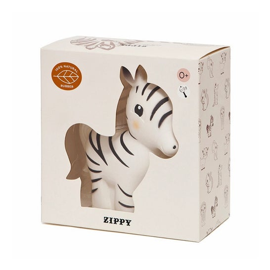 Petit Monkey 100% Natural Rubber Toy Zippy the Zebra 1ud