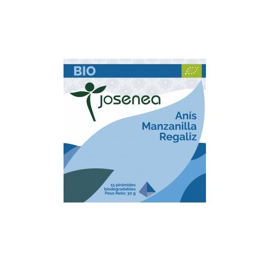 Josenea Anís Manzanilla Regaliz BIO 15 pirámides en sobre
