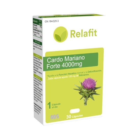 Relafit Cardo Mariano Forte 4000 Mg 30 cápsulas