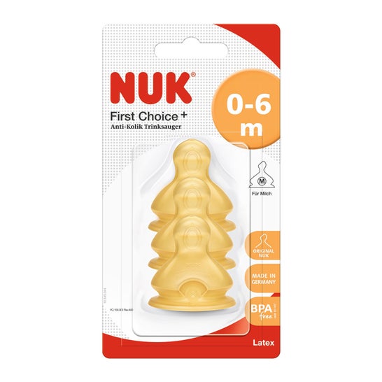 Nuk Nipple anti coliche medio orifizio 0-6 mesi 3uds