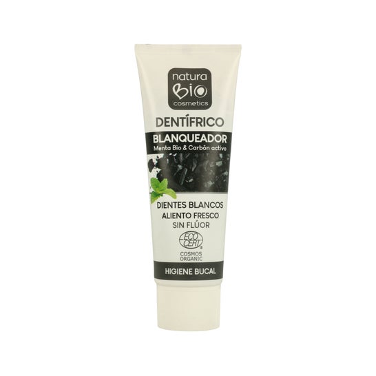 NaturaBio Cosmetics dentifrico Blanqueador Menta Bio y Carbon Activo 75 ml