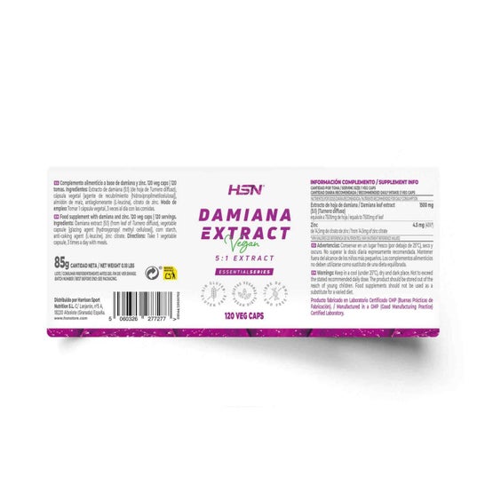 HSN Extracto de Damiana 5:1 500 mg 120 vcaps