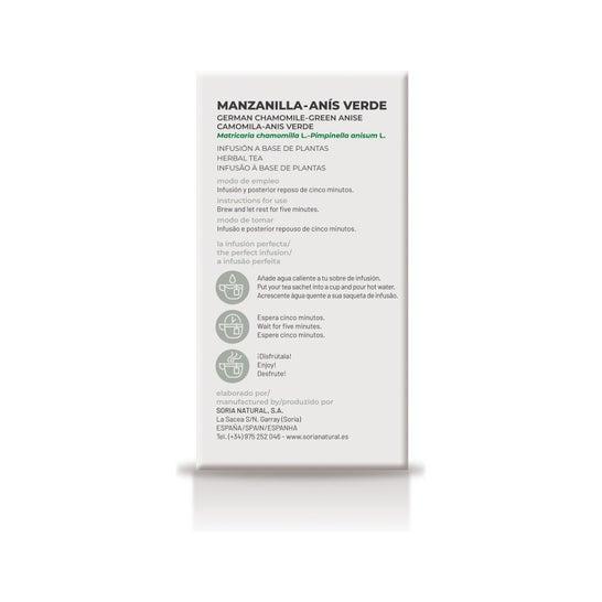 Soria Natural Manzanilla Anís Infusión 20 filtros
