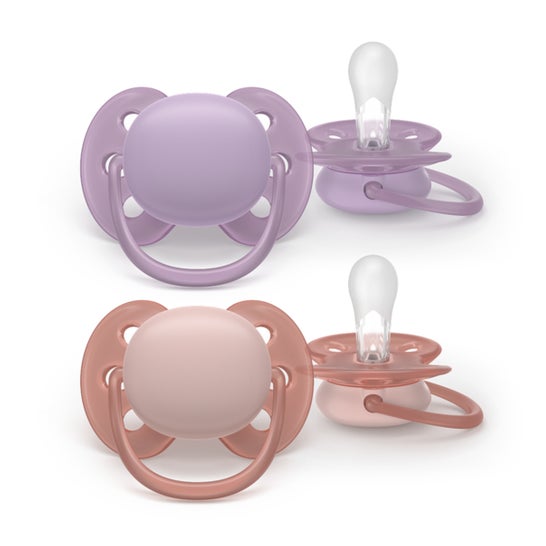 Philips Avent Ultra Soft Chupete Eco 6-18M Lila Rosa 2uds