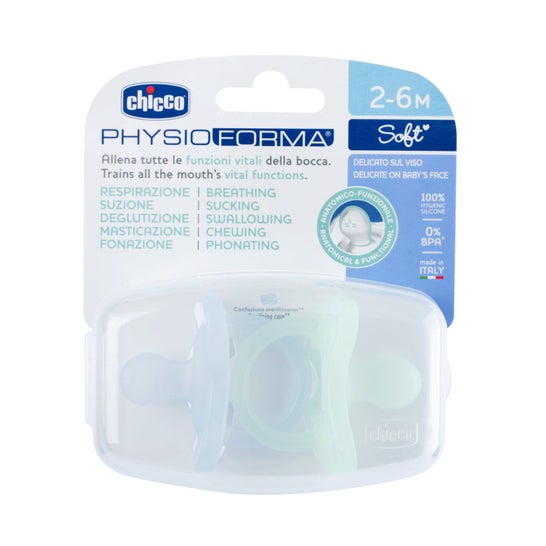 Chicco Physio Soft Chupete Azul 2-6M 2uds