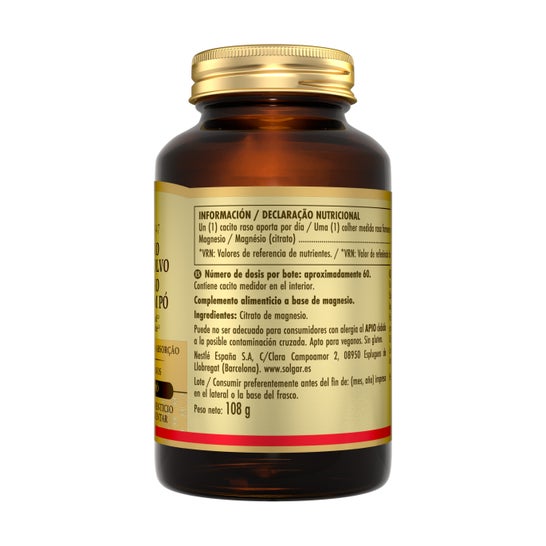 Solgar Magnesio Citrato Polvo 108 g