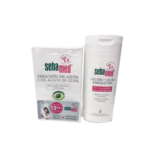 Sebamed® Pack Soap-free Emulsion with Olive Oil 200ml + Rich Lotion 200ml