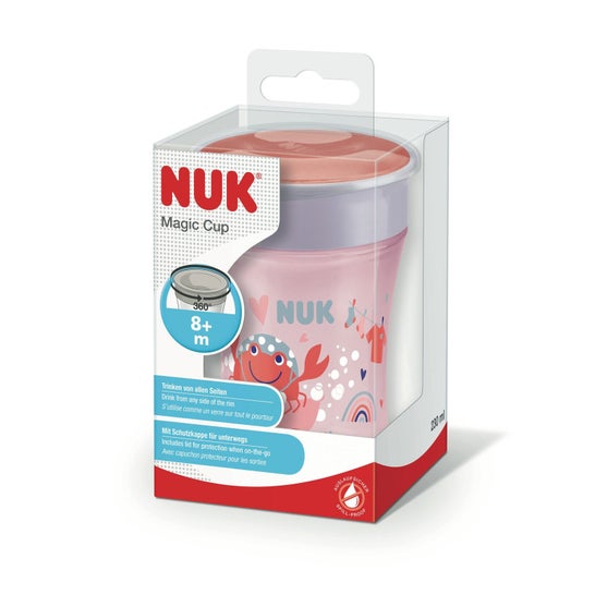 Nuk Magic Cup 8M+ Rosa Cangrejo 230ml 1ud