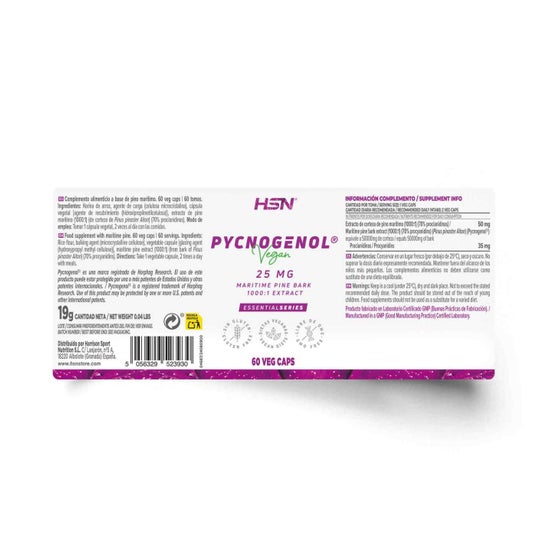 HSN Pycnogenol® Extracto de Corteza de Pino Marítimo 1000:1 25mg 60vcaps