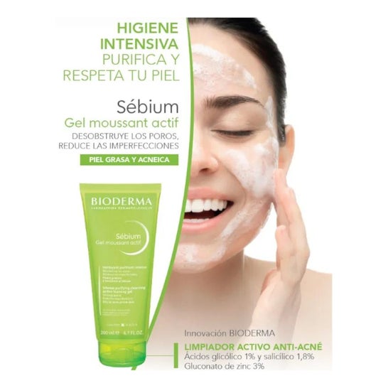 Bioderma Sbium Actief Schuimende Gel 200ml Bioderma Sbium Actief Schuimende Gel 200ml