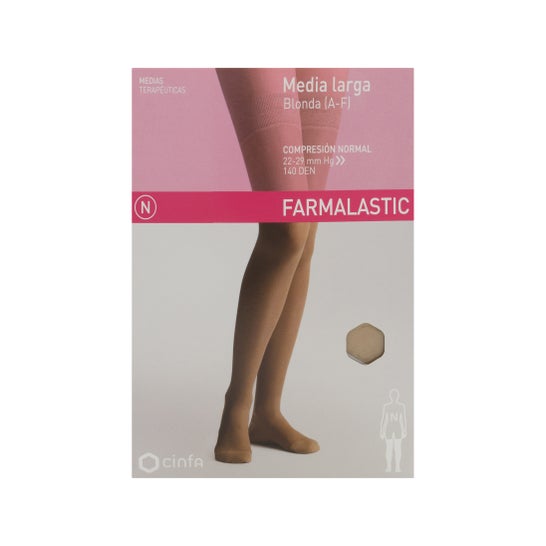 Farmalastische medium lange veter (AF) compressie normaal T-medium beige 1ud