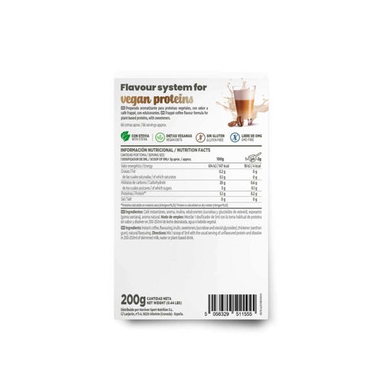 HSN Saborizante en Polvo para Proteínas Vegetales Café Frappé 200 g