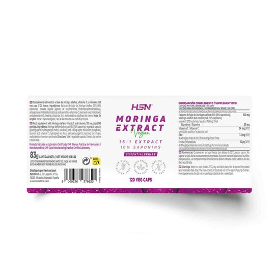 HSN Extracto de Moringa Oleifera 15:1 500 mg 120 vcaps