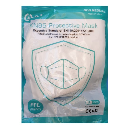 UNKT Mascarilla protectora KN95 5 unidades