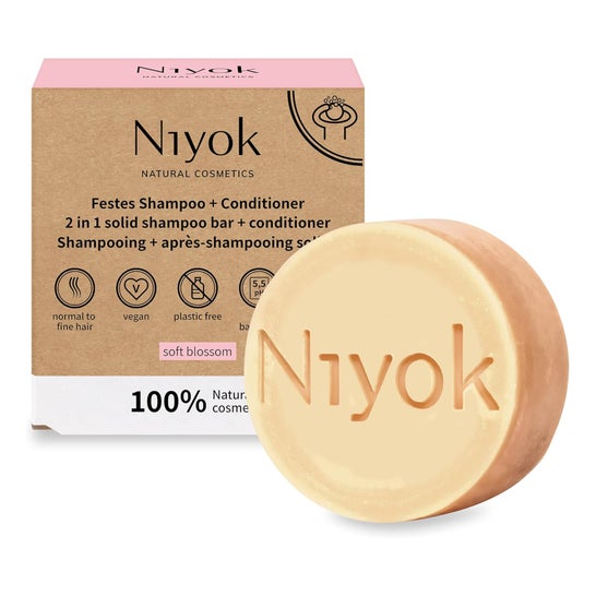 Niyok Champú Sólido 2 en 1 + Acondicionador Soft Blossom 80 g
