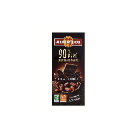 Alter Eco Mørk chokolade 90% Peru Bio 100g