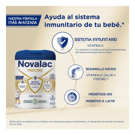 Novalac Procare 3 Leche de Crecimiento Sistema Inmunitario +12 Meses 800 g